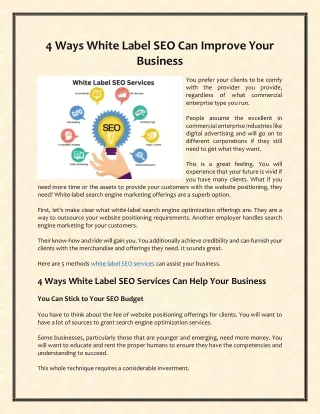 5 Ways White Label SEO Can Improve Your Business