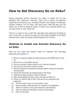 How to Get Discovery Go on Roku? Easy Steps To Get It