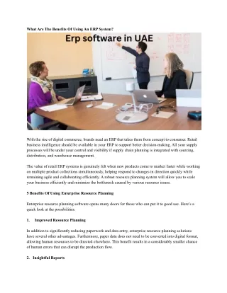 what are the benefits of using an erp system