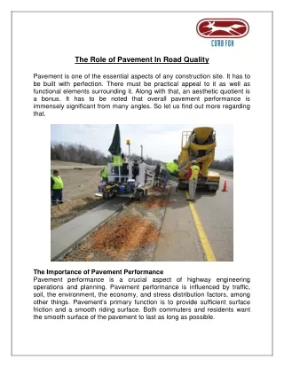 the role of pavement in road quality pavement