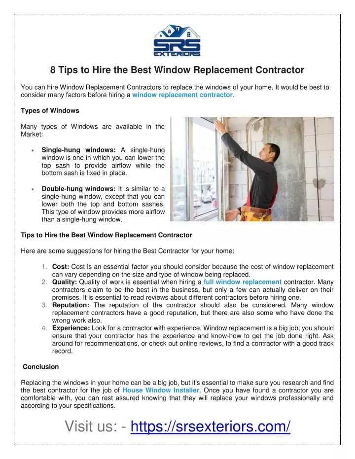 8 tips to hire the best window replacement