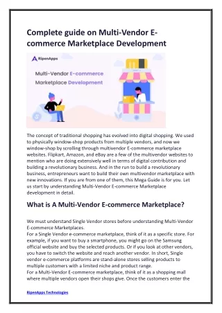 complete guide on multi vendor e commerce