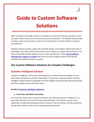 Ultimate Guide to Custom Software Solutions