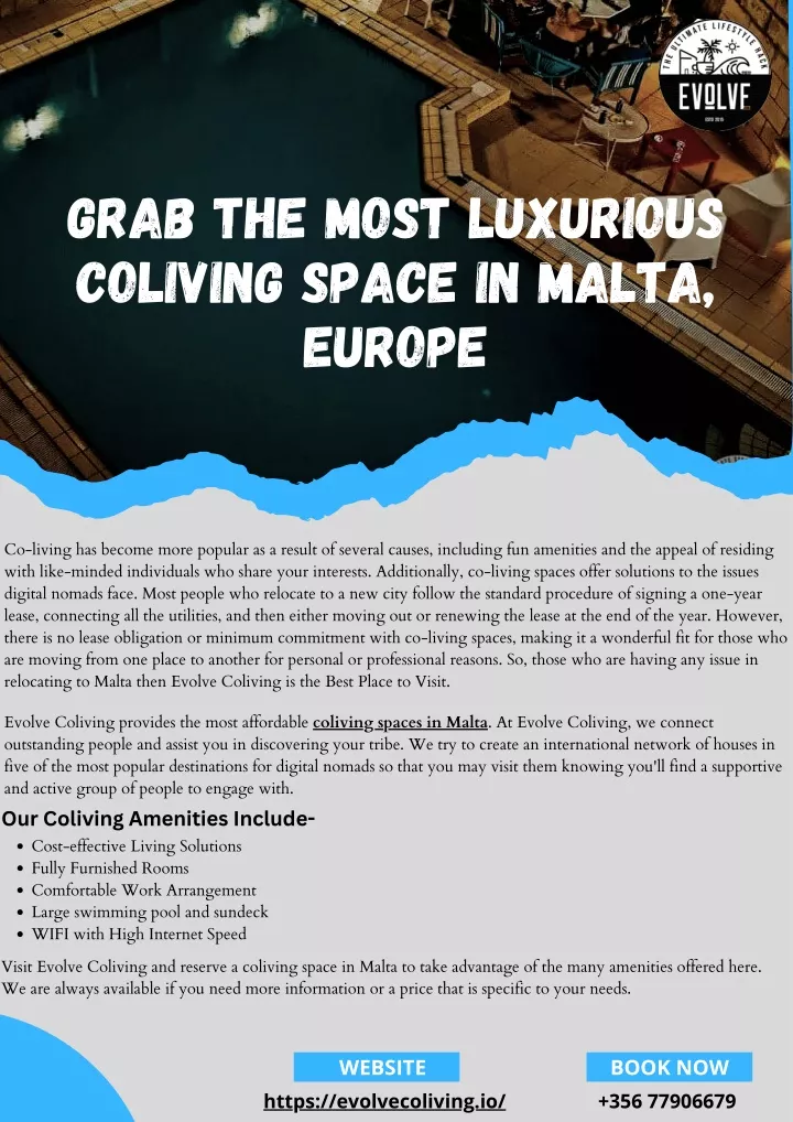 grab the most luxurious coliving space in malta