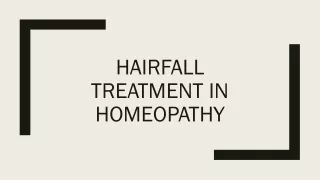 Hair fall treatment in homeopathy