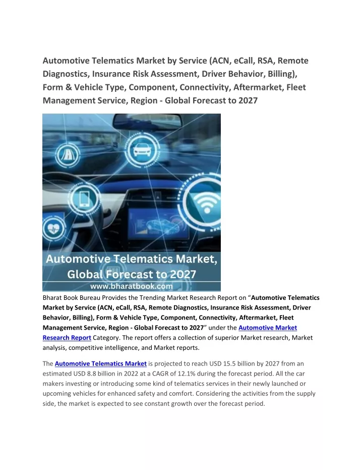 automotive telematics market by service acn ecall