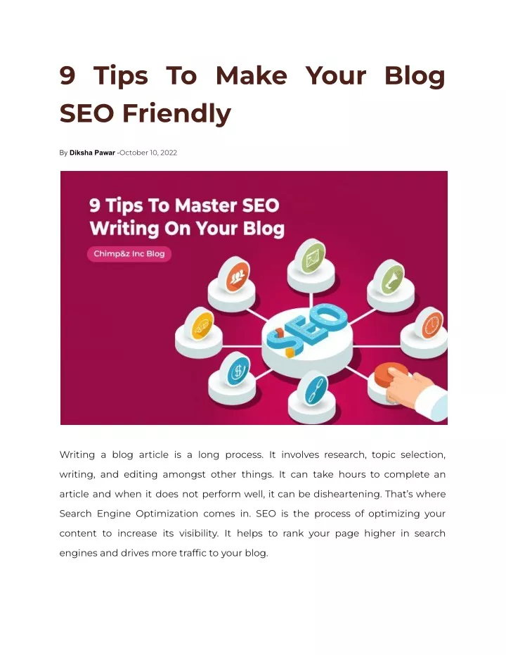 9 tips to make your blog seo friendly