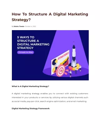 How To Structure A Digital Marketing Strategy