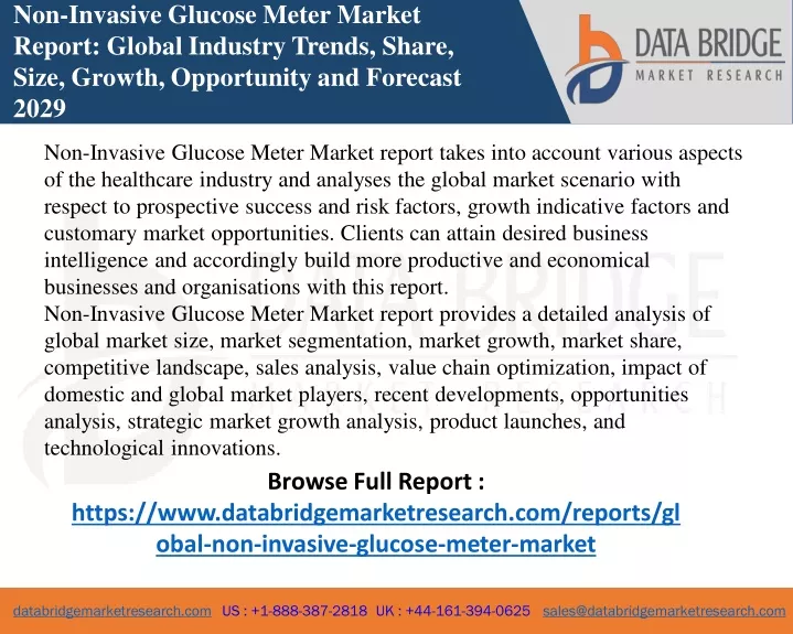 non invasive glucose meter market report global
