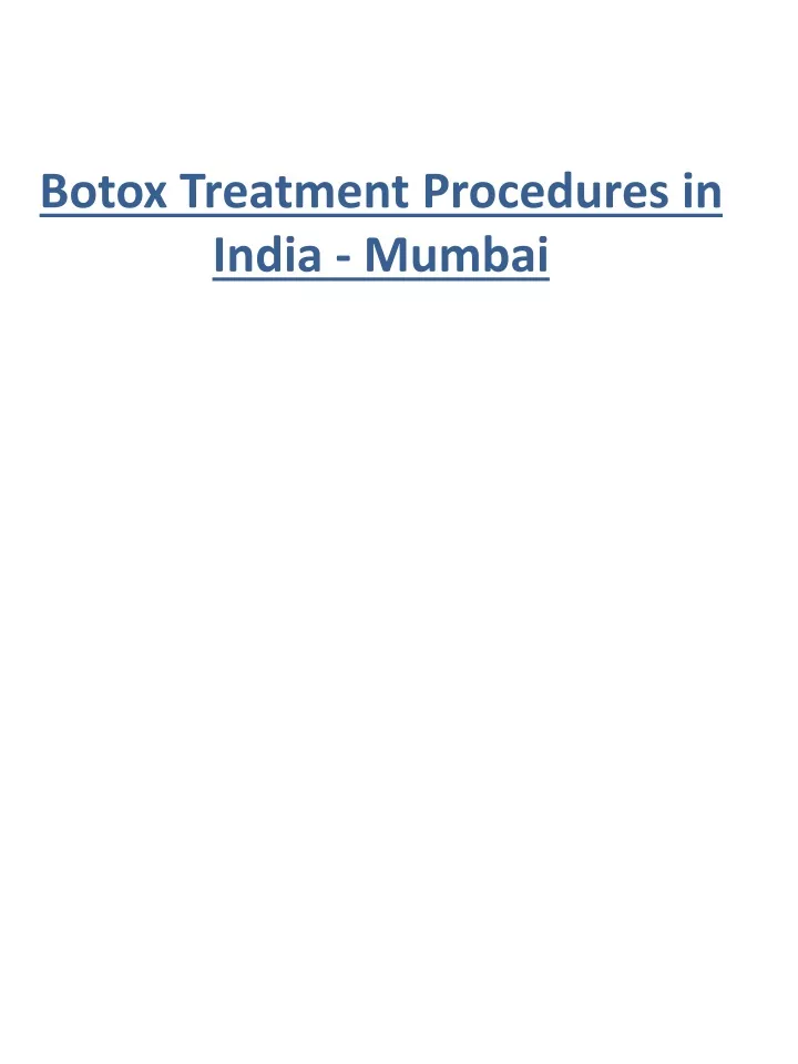 botox treatment procedures in india mumbai