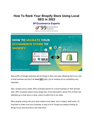 How To Rank Your Shopify Store Using Local SEO in 2022
