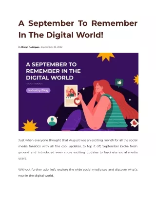 A September To Remember In The Digital World