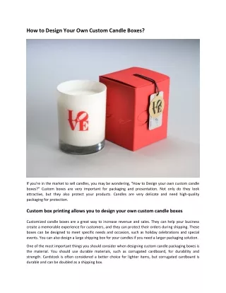 how to design your own custom candle boxes