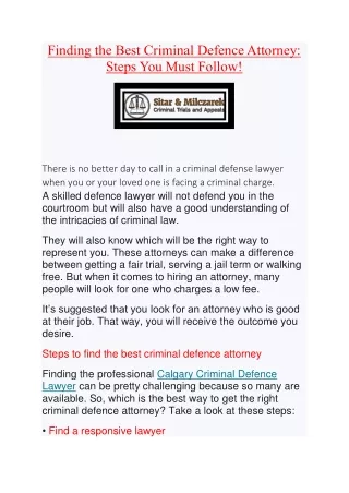 Finding the Best Criminal Defence Attorney