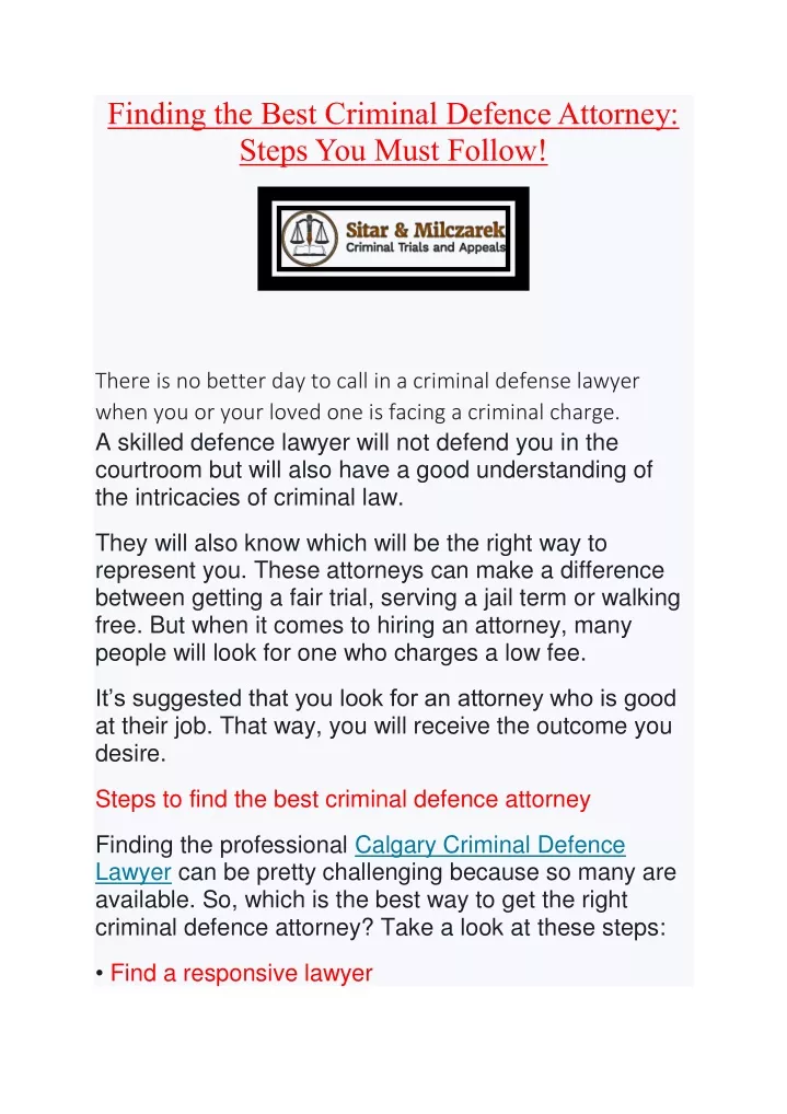 finding the best criminal defence attorney steps