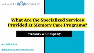 What Are the Specialized Services Provided at Memory Care Programs?