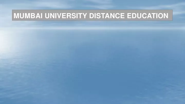 mumbai university distance education