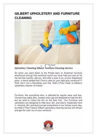 GILBERT UPHOLSTERY AND FURNITURE CLEANING