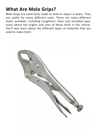 What Are Mole Grips