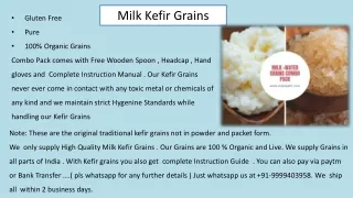 Milk Kefir Grains in India