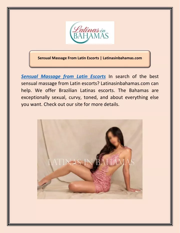 sensual massage from latin escorts