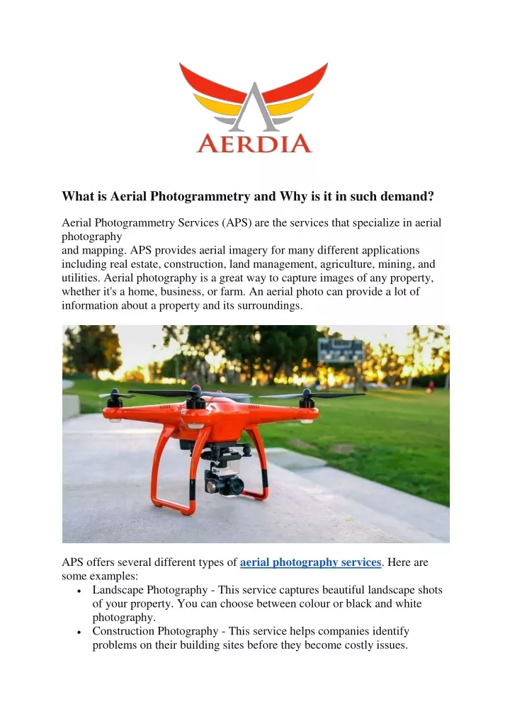 what is aerial photogrammetry