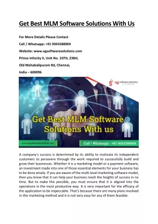get best mlm software solutions with us