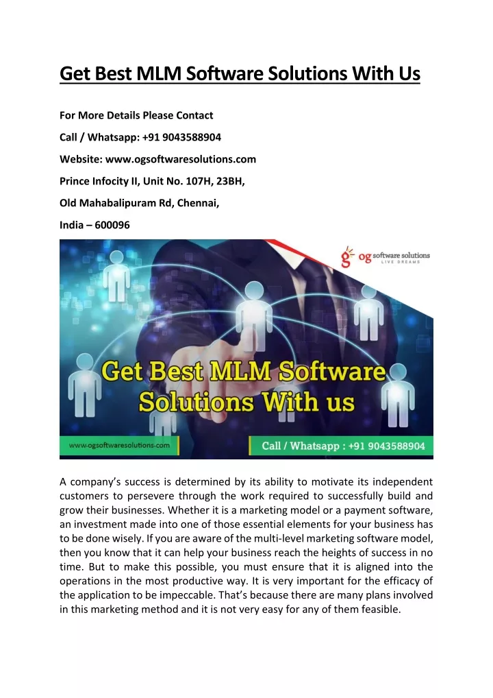 get best mlm software solutions with us