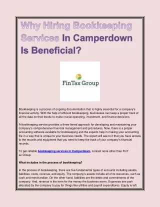 Why Hiring Bookkeeping Services In Camperdown Is Beneficial