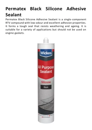 Permatex Black Silicone Adhesive Sealant