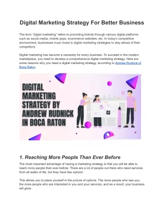 digital marketing strategy for better business