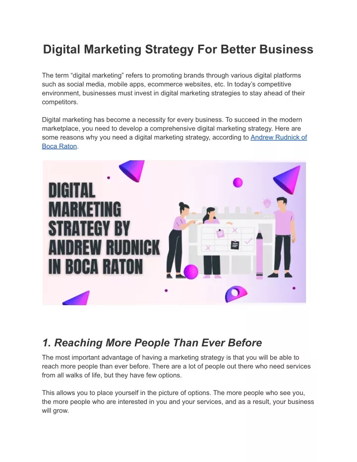 digital marketing strategy for better business