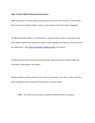 steps to follow while writing a business report