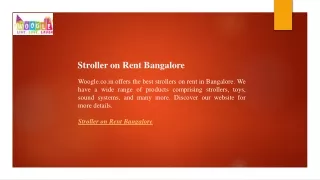 Stroller on Rent Bangalore  Woogle.co.in