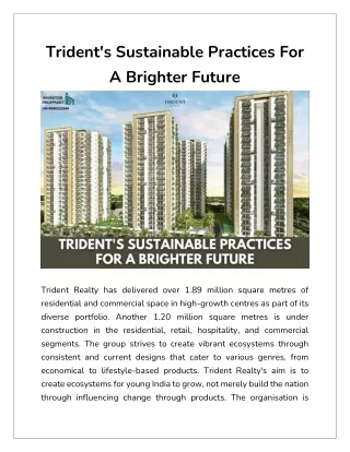 Trident's Sustainable Practices For A Brighter Future
