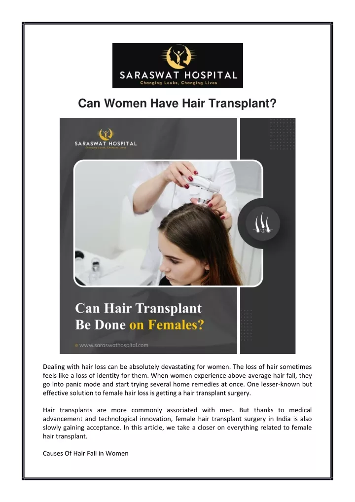 can women have hair transplant