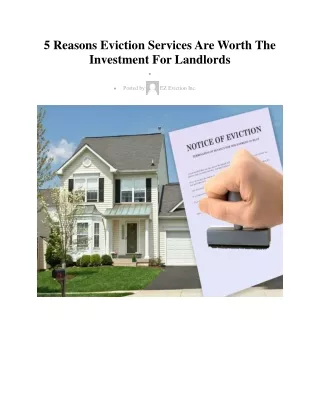 5 Reasons Eviction Services Are Worth The Investment For Landlords
