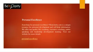 personal excellence