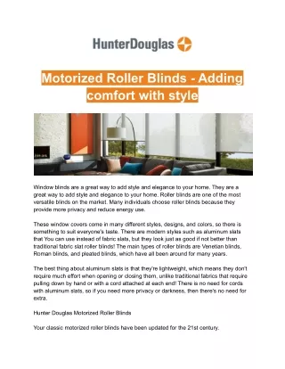 motorized roller blinds adding comfort with style