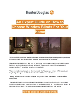 an expert guide on how to choose window blinds