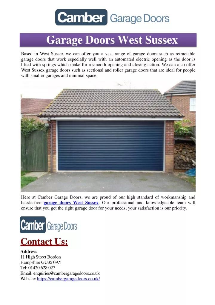 garage doors west sussex