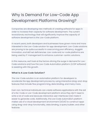 Why Is Demand For Low-Code App Development Platforms Growing?