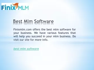 Best Mlm Software  Finixmlm.com