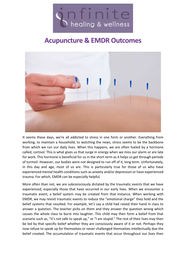 acupuncture emdr outcomes