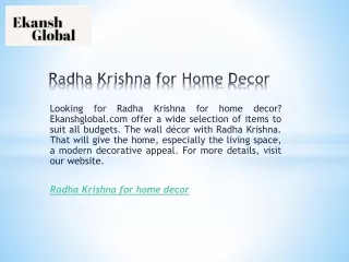 Radha Krishna for Home Decor  Ekanshglobal.com