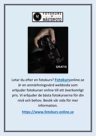 Fotokurs | Fotokurs-online.se