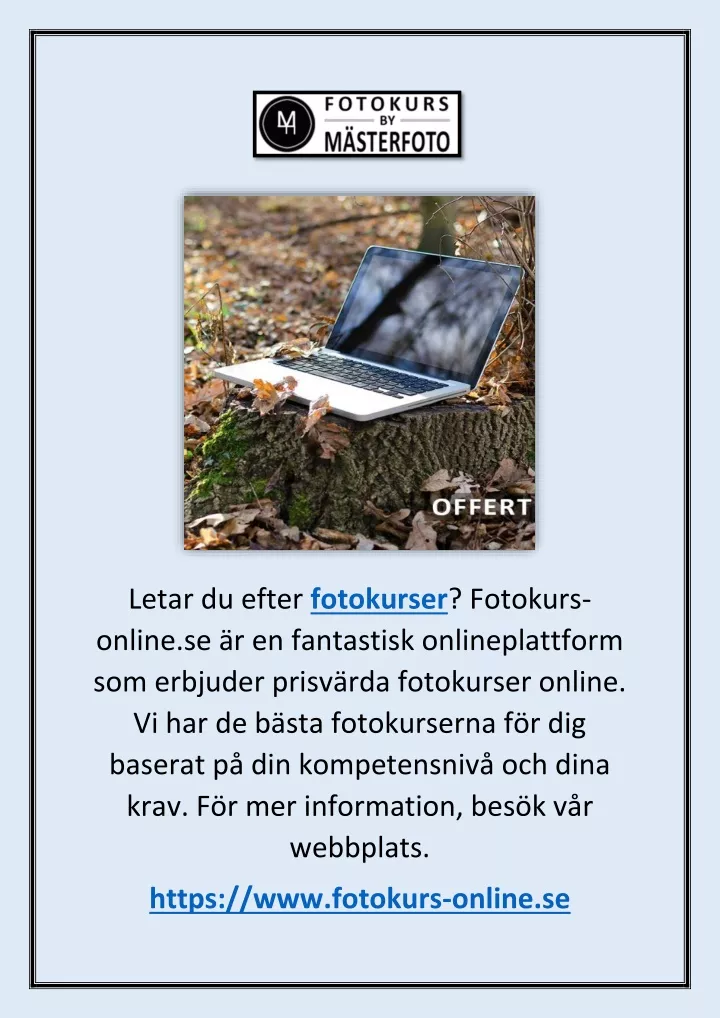 letar du efter fotokurser fotokurs online