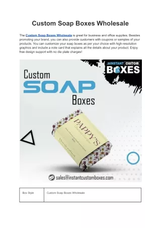 Custom Soap Boxes Wholesale