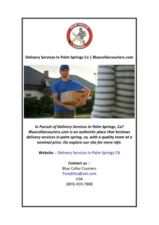 Delivery Services In Palm Springs Ca Bluecollarcouriers.com