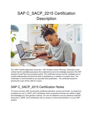 sap c sacp 2215 certification description